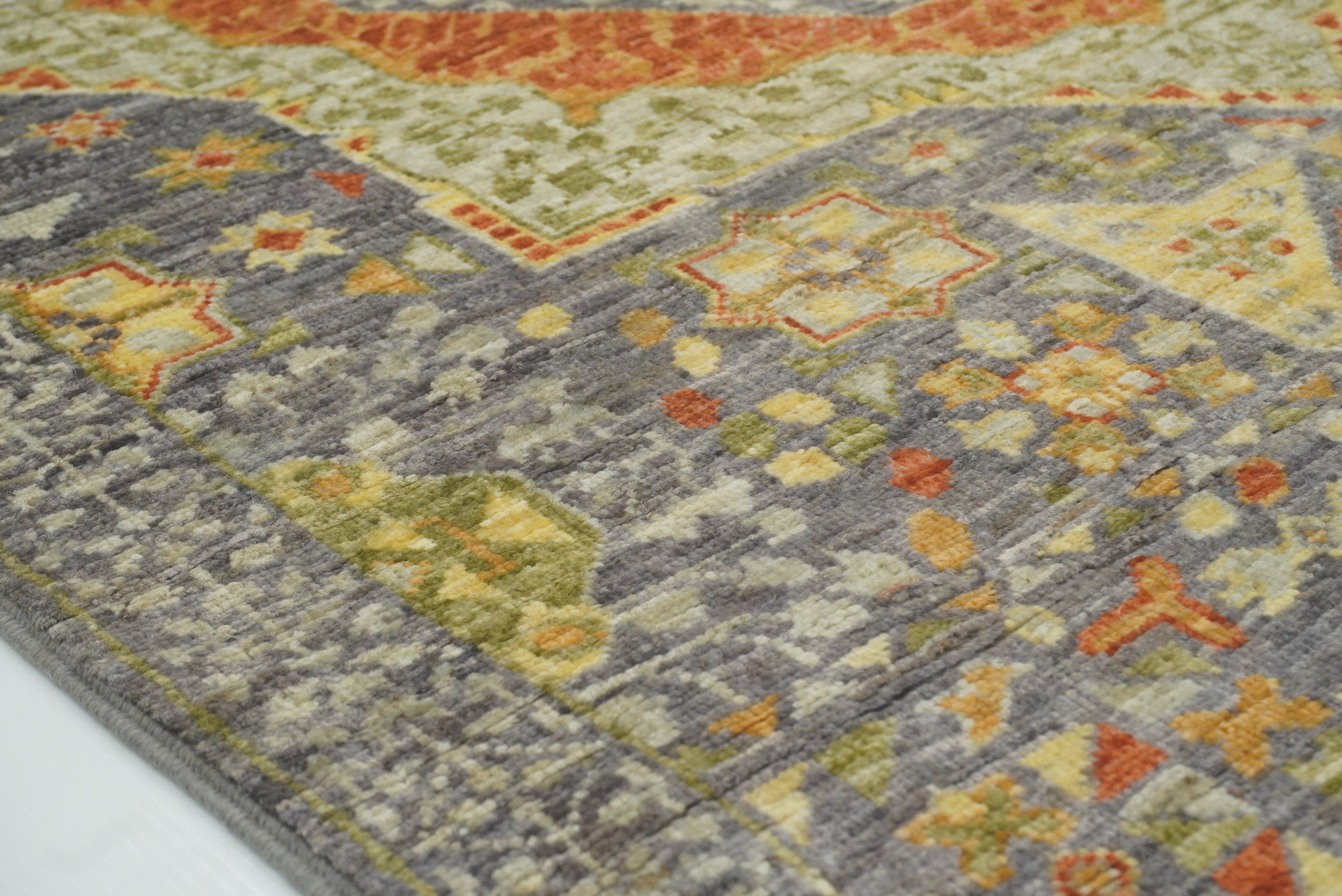 10 ft Gray Mamluk Hand-Knotted Runner Rug - Yildiz Rugs