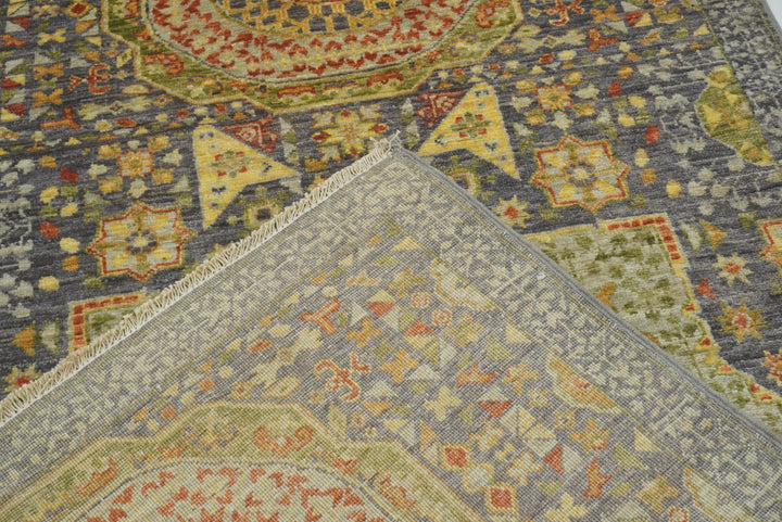 10 ft Gray Mamluk Hand-Knotted Runner Rug - Yildiz Rugs