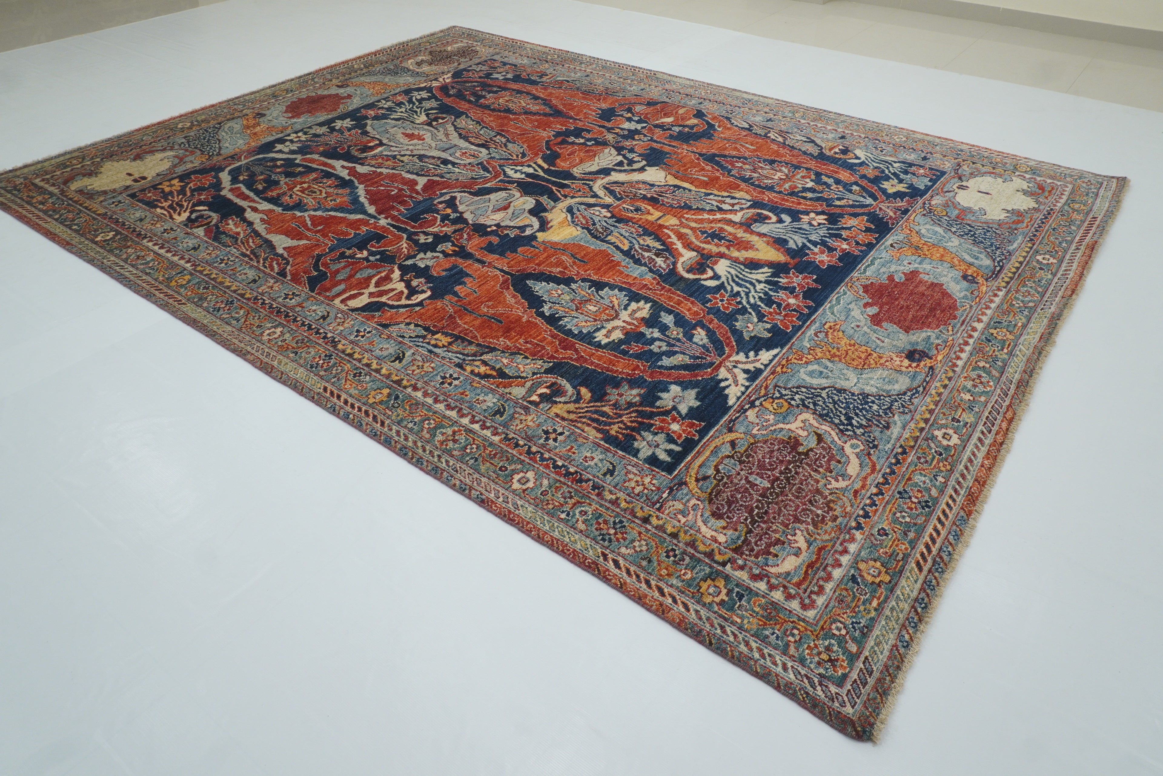 9x12 Blue Bidjar Afghan Hand knotted Oriental Rug - Yildiz Rugs