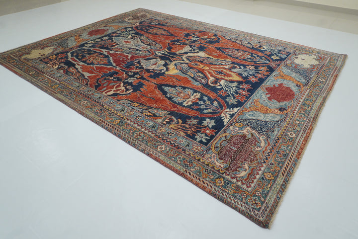 9x12 Blue Bidjar Afghan Hand knotted Oriental Rug - Yildiz Rugs