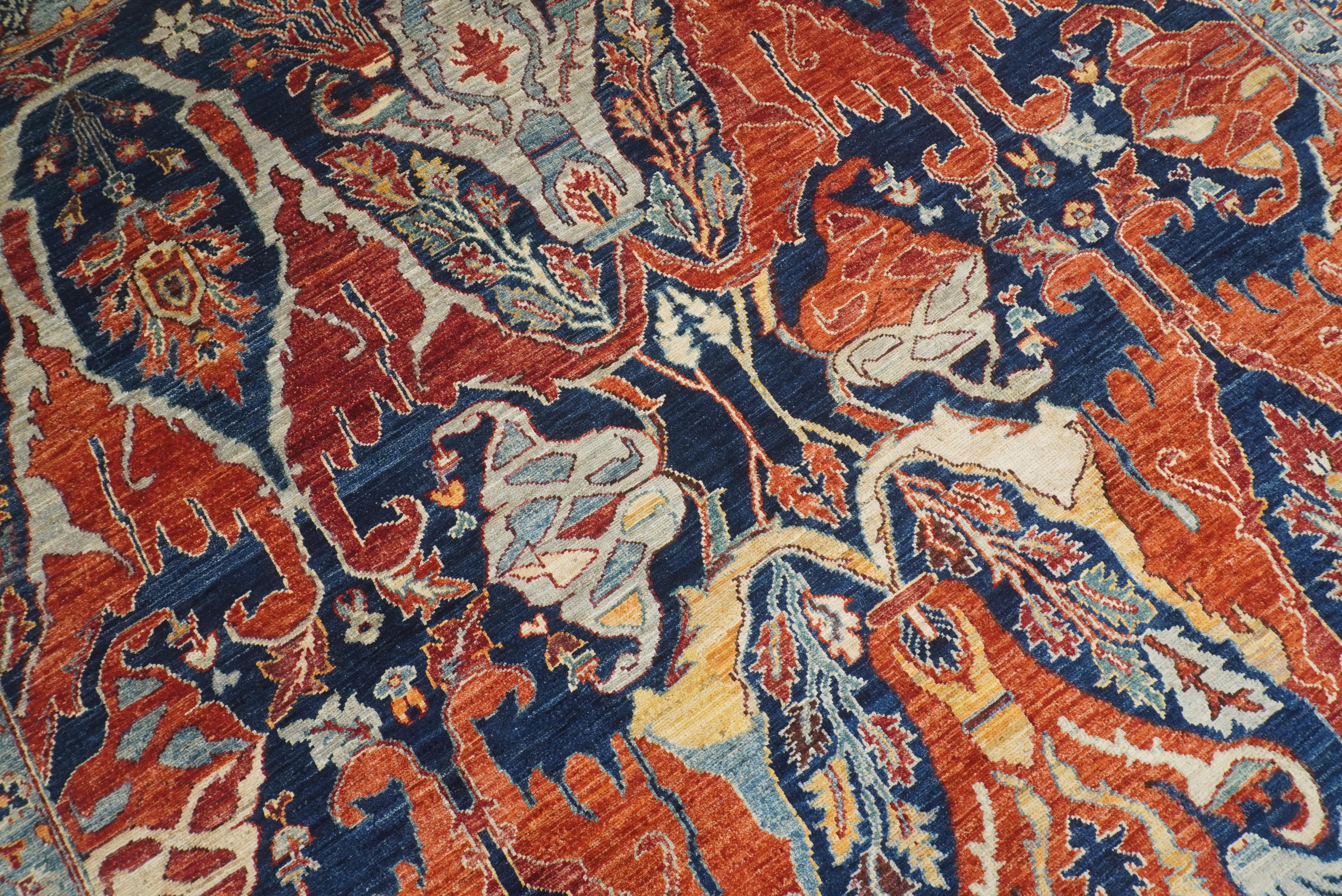 9x12 Blue Bidjar Afghan Hand knotted Oriental Rug - Yildiz Rugs