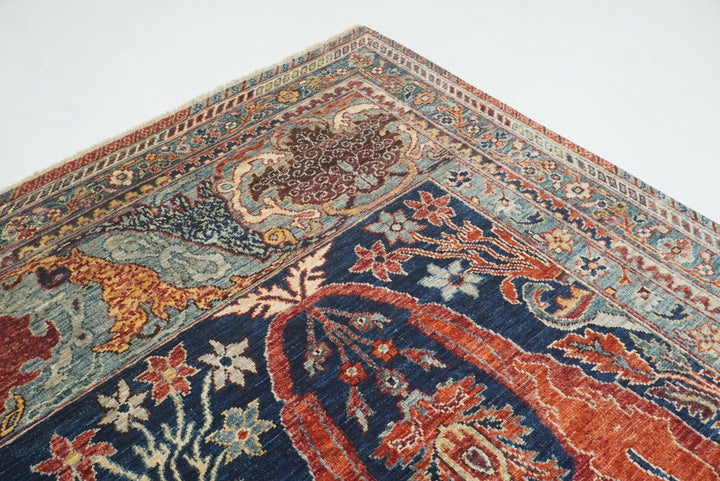 9x12 Blue Bidjar Afghan Hand knotted Oriental Rug - Yildiz Rugs