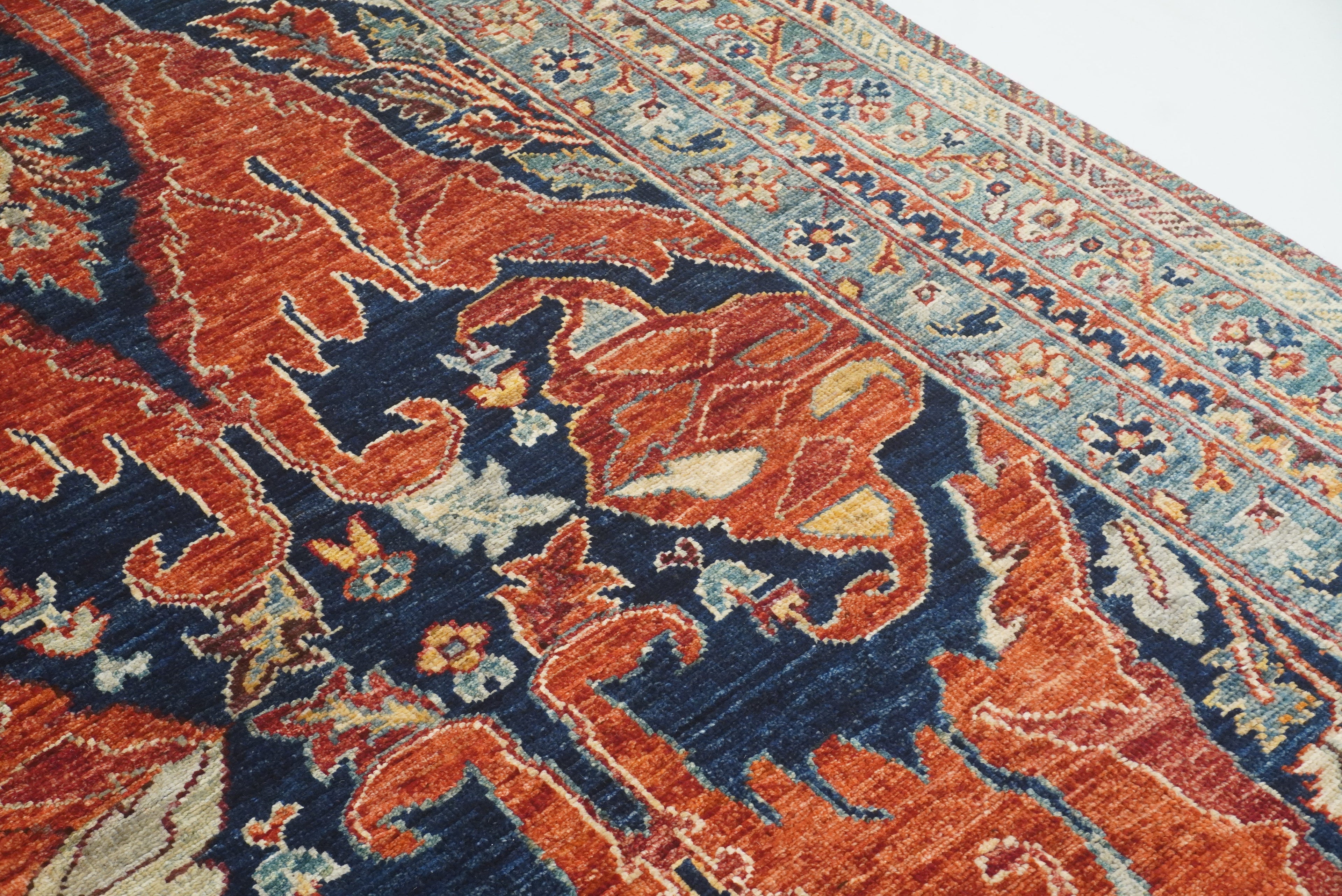 9x12 Blue Bidjar Afghan Hand knotted Oriental Rug - Yildiz Rugs