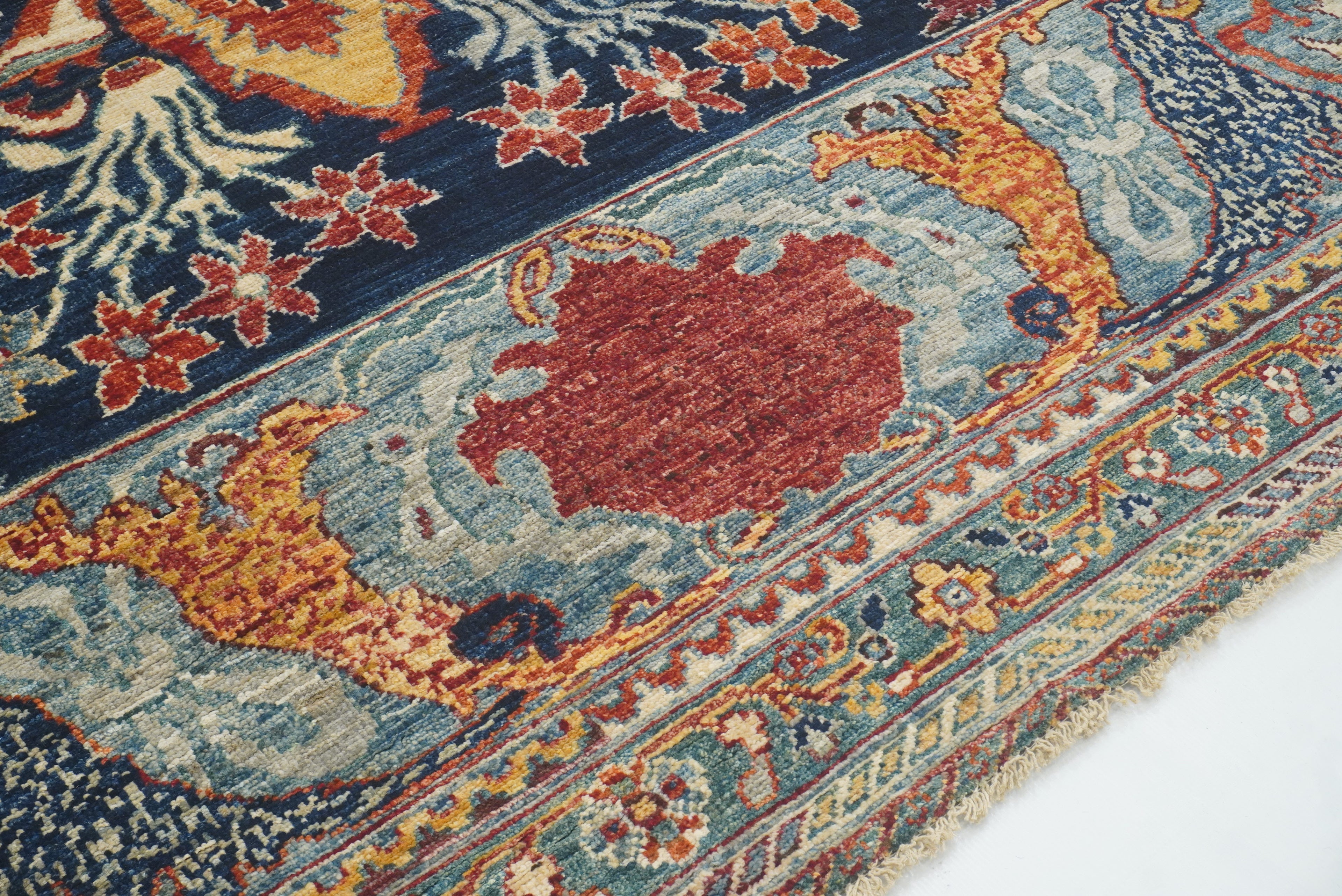 9x12 Blue Bidjar Afghan Hand knotted Oriental Rug - Yildiz Rugs