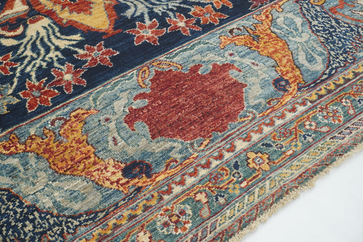 9x12 Blue Bidjar Afghan Hand knotted Oriental Rug - Yildiz Rugs