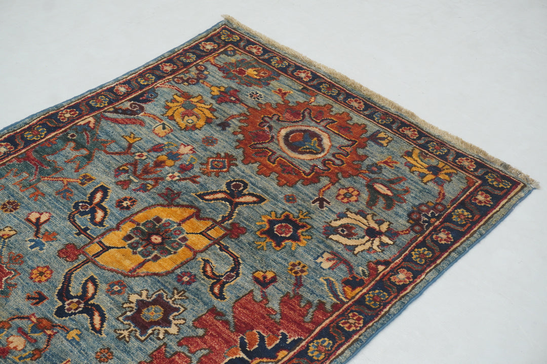 12 ft Blue Bidjar Afghan Hand knotted Oriental Runner Rug