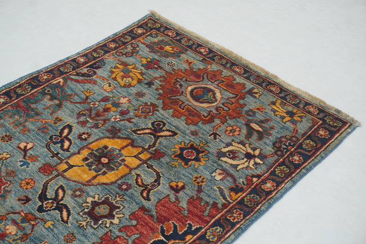 12 ft Blue Bidjar Afghan Hand knotted Oriental Runner Rug