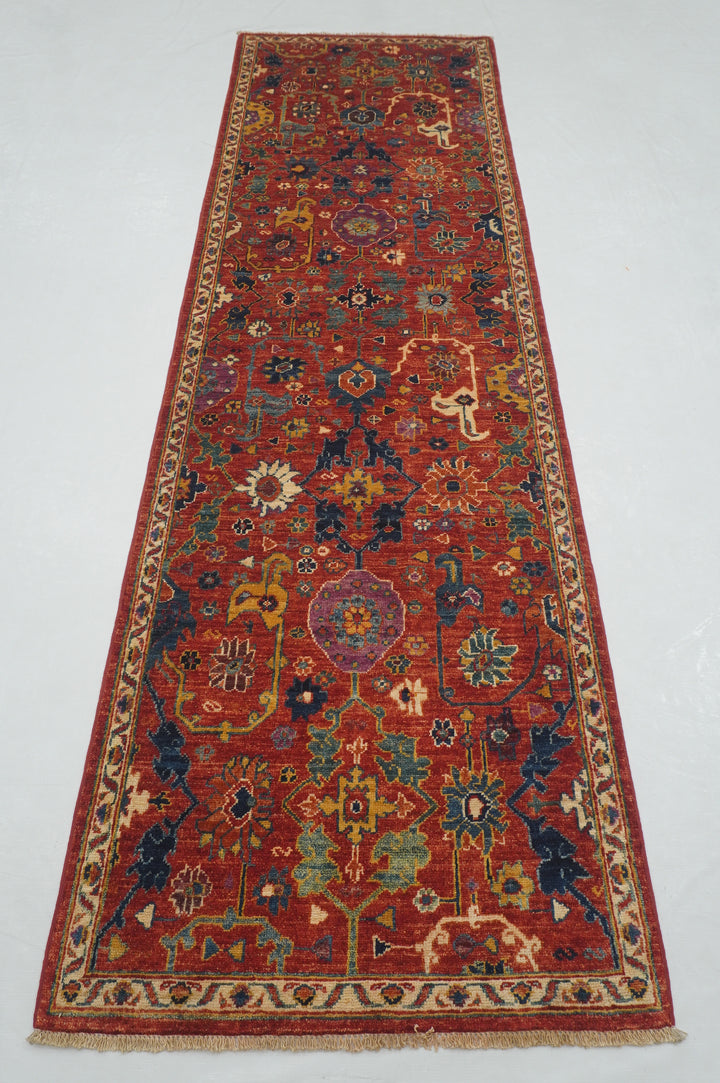 10 ft Red Bidjar Afghan Hand knotted Oriental Runner Rug