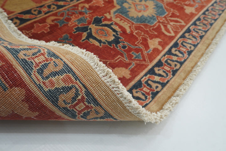 8'11"x11'3" Heriz Golden Beige Afghan Hand knotted Rug - Yildiz Rugs