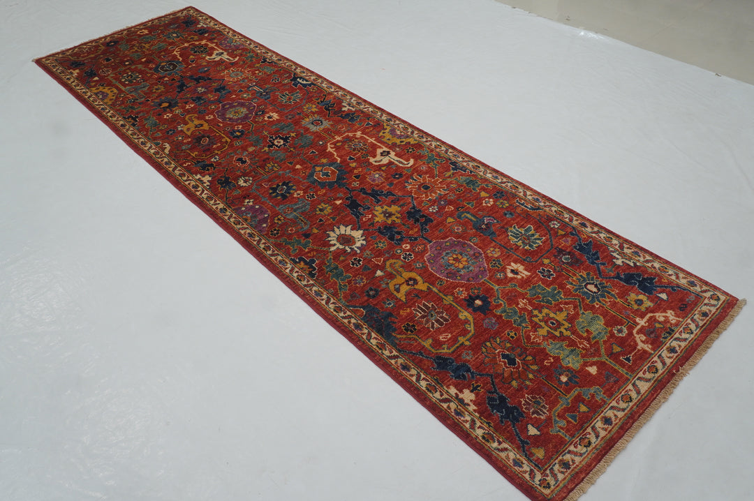 10 ft Red Bidjar Afghan Hand knotted Oriental Runner Rug