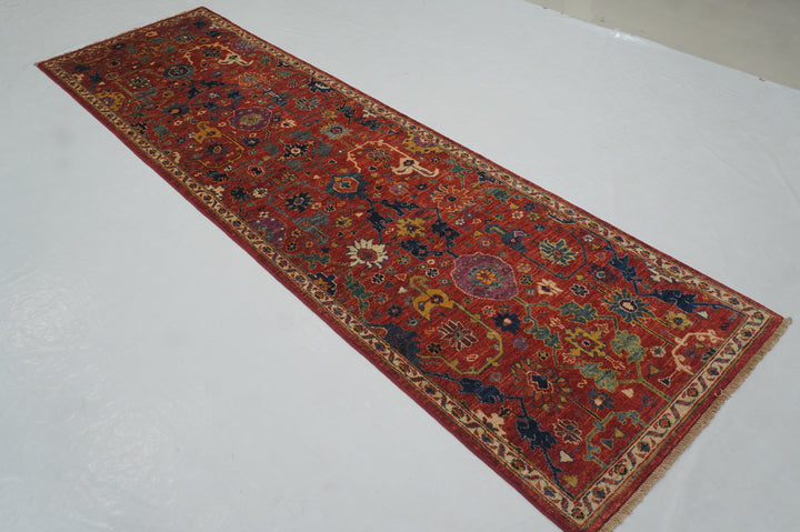 10 ft Red Bidjar Afghan Hand knotted Oriental Runner Rug