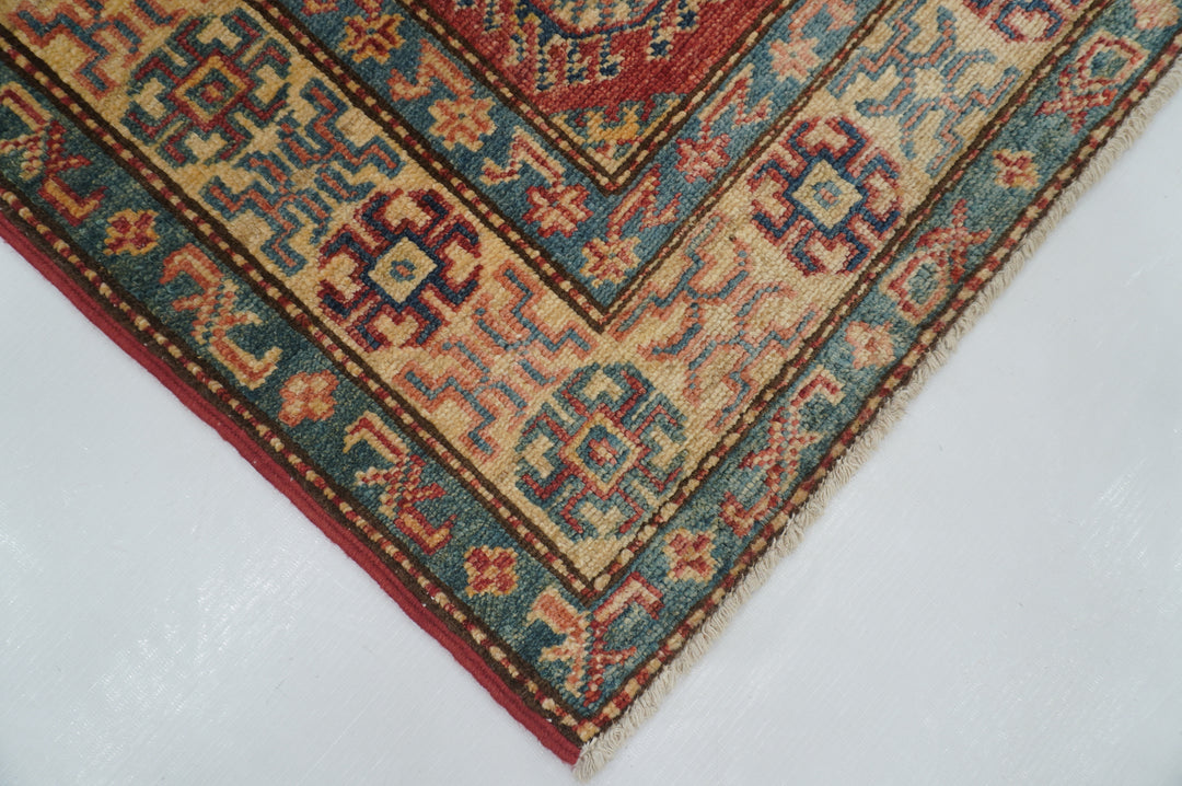 2 x 7 Ft Vintage Red Afghan Kazak Hand knotted Runner Rug - Yildiz Rugs