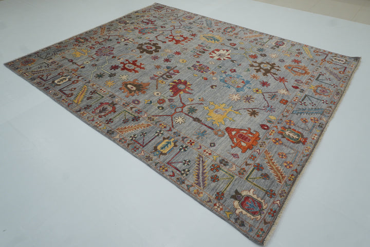8x10 Oushak Soft Gray Hand knotted Turkish Rug - Yildiz Rugs