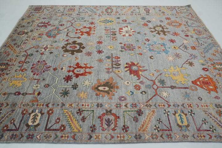 8x10 Oushak Soft Gray Hand knotted Turkish Rug - Yildiz Rugs
