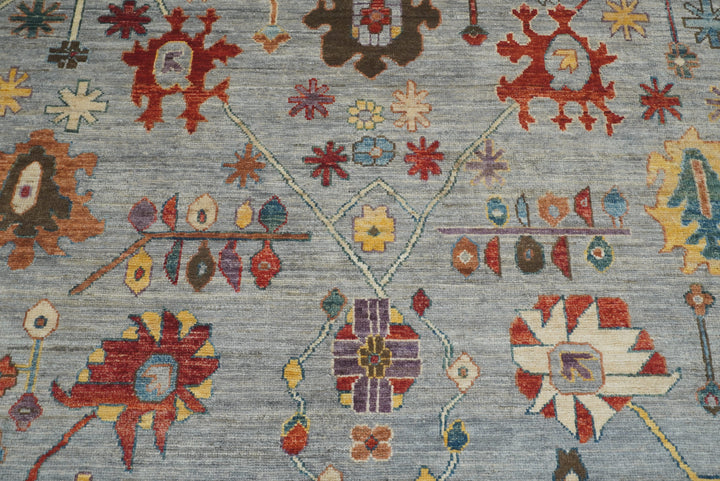 8x10 Oushak Soft Gray Hand knotted Turkish Rug - Yildiz Rugs