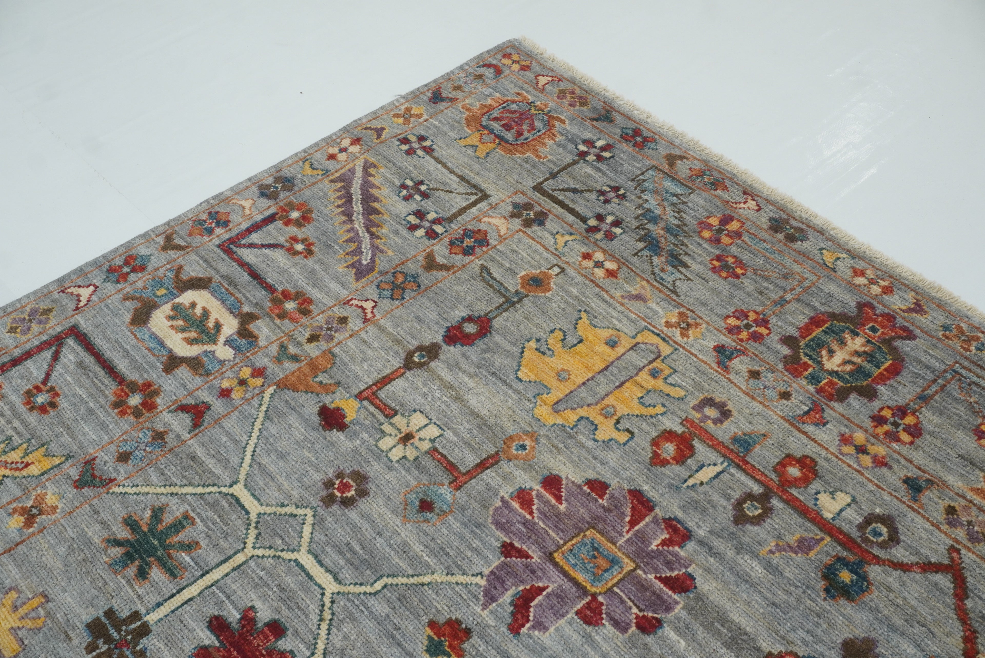 8x10 Oushak Soft Gray Hand knotted Turkish Rug - Yildiz Rugs