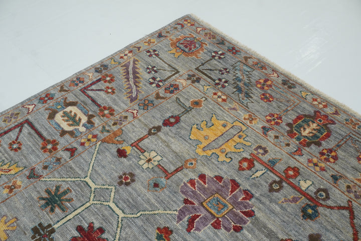 8x10 Oushak Soft Gray Hand knotted Turkish Rug - Yildiz Rugs