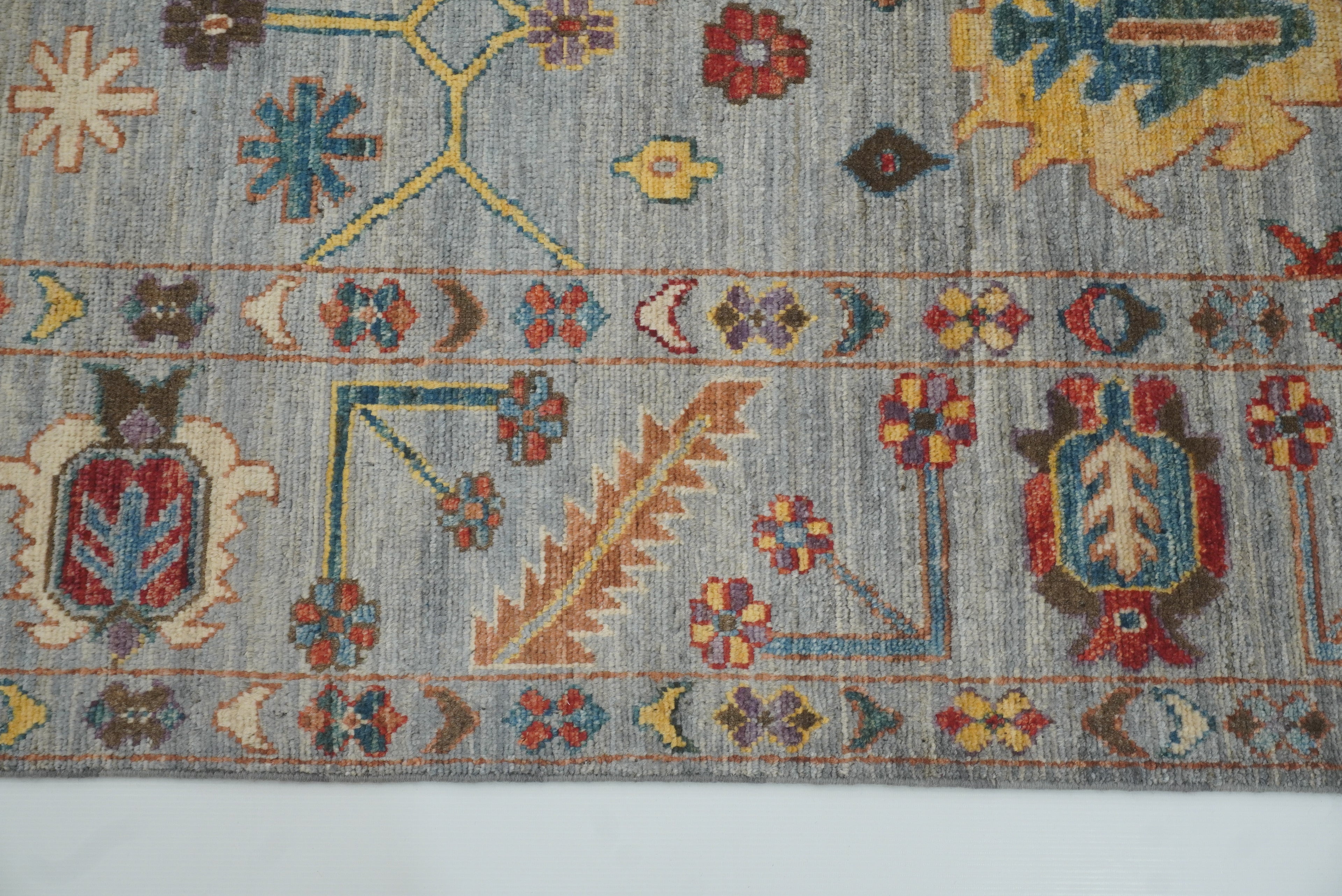 8x10 Oushak Soft Gray Hand knotted Turkish Rug - Yildiz Rugs
