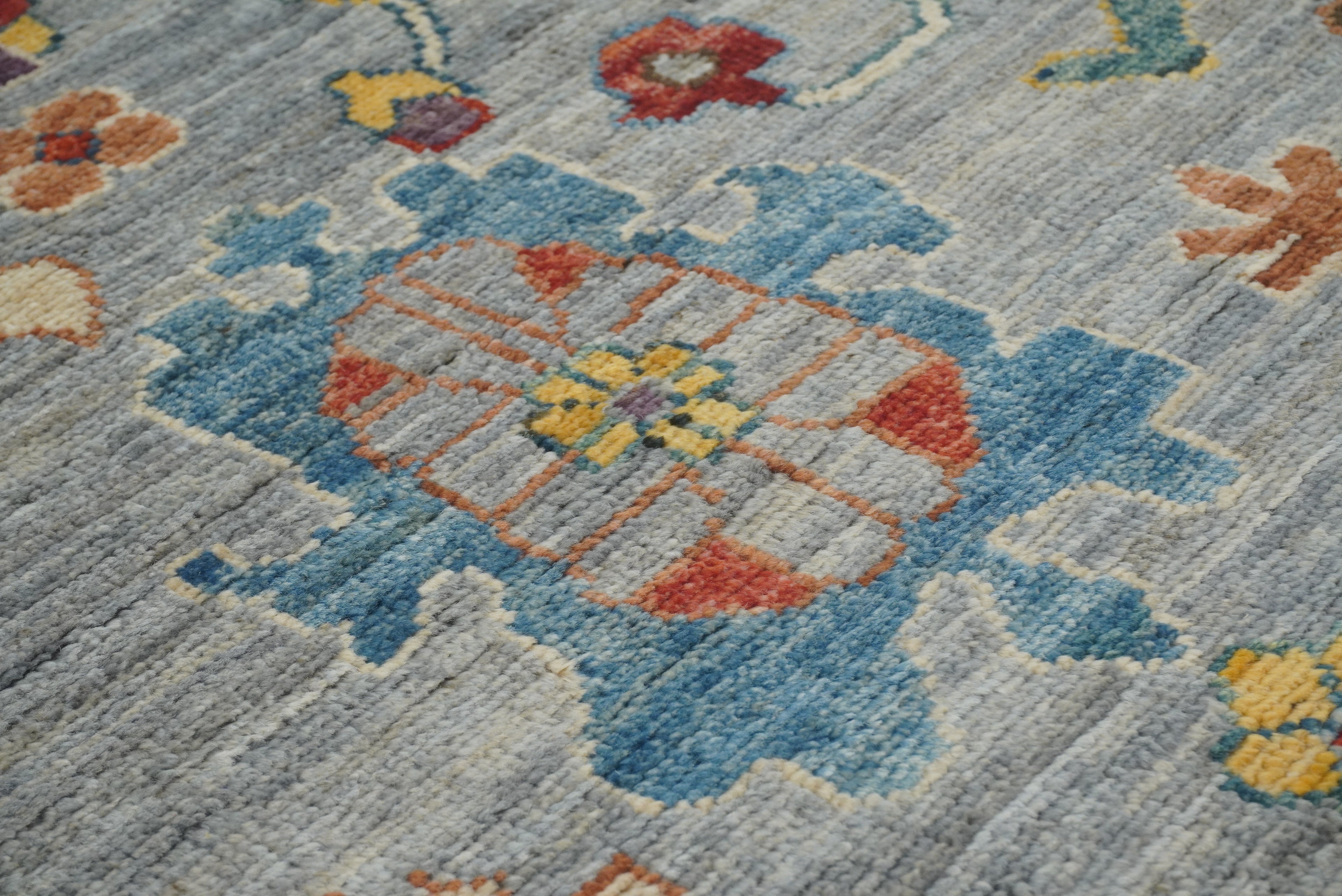 8x10 Oushak Soft Gray Hand knotted Turkish Rug - Yildiz Rugs