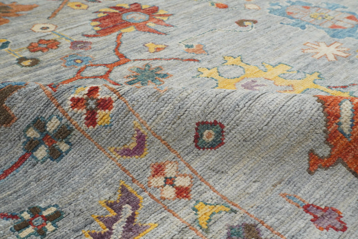 8x10 Oushak Soft Gray Hand knotted Turkish Rug - Yildiz Rugs