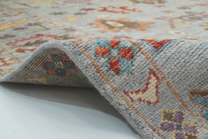 8x10 Oushak Soft Gray Hand knotted Turkish Rug - Yildiz Rugs