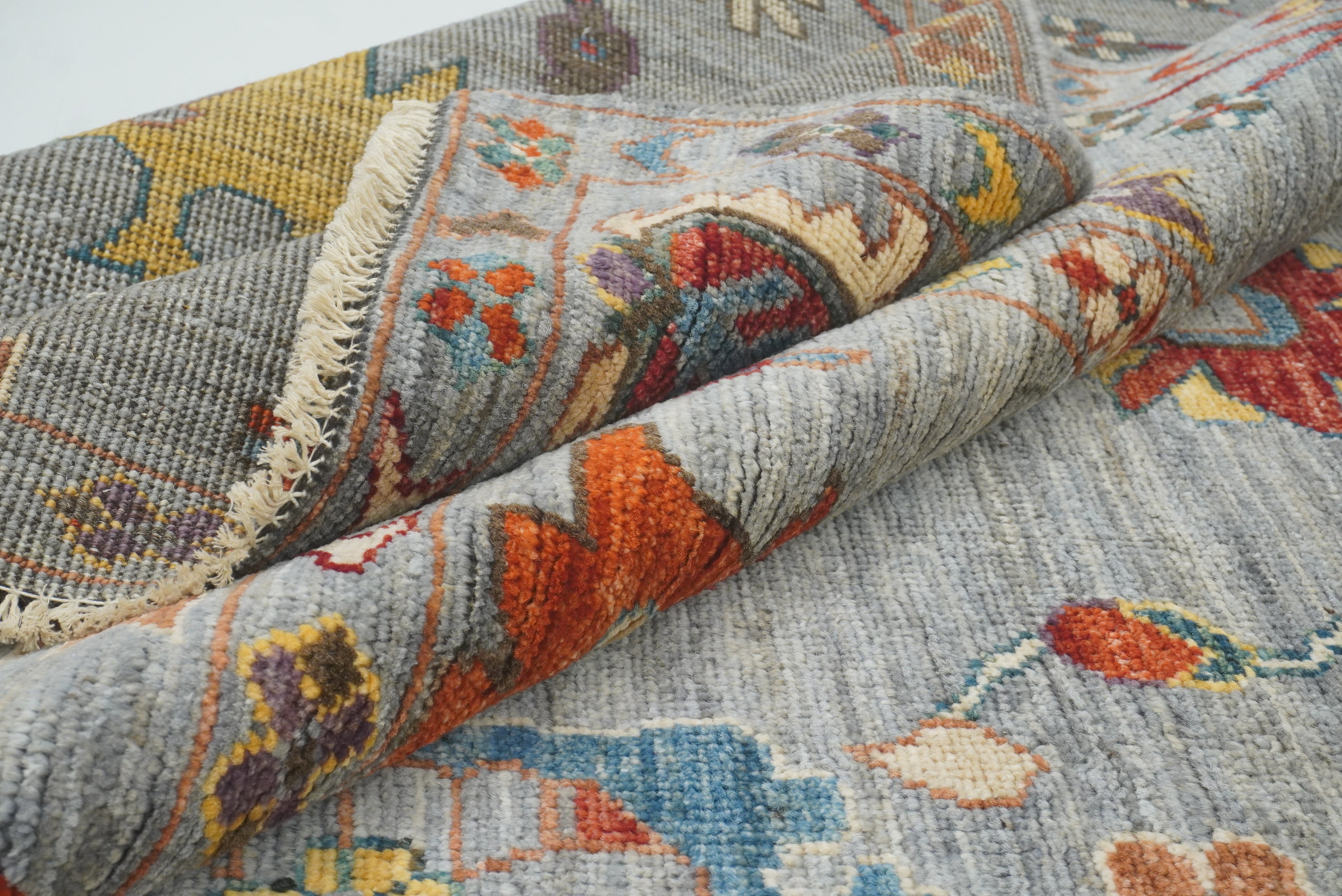 8x10 Oushak Soft Gray Hand knotted Turkish Rug - Yildiz Rugs