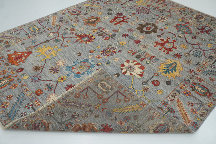 8x10 Oushak Soft Gray Hand knotted Turkish Rug - Yildiz Rugs