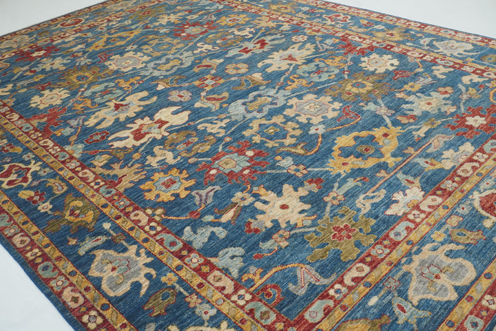 9'10"x13'3" Oushak Denim Blue Hand-Knotted Oriental Rug - Yildiz Rugs
