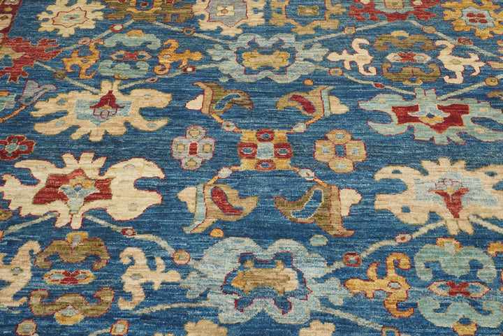 9'10"x13'3" Oushak Denim Blue Hand-Knotted Oriental Rug - Yildiz Rugs