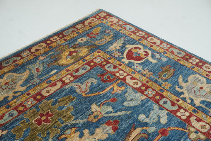 9'10"x13'3" Oushak Denim Blue Hand-Knotted Oriental Rug - Yildiz Rugs