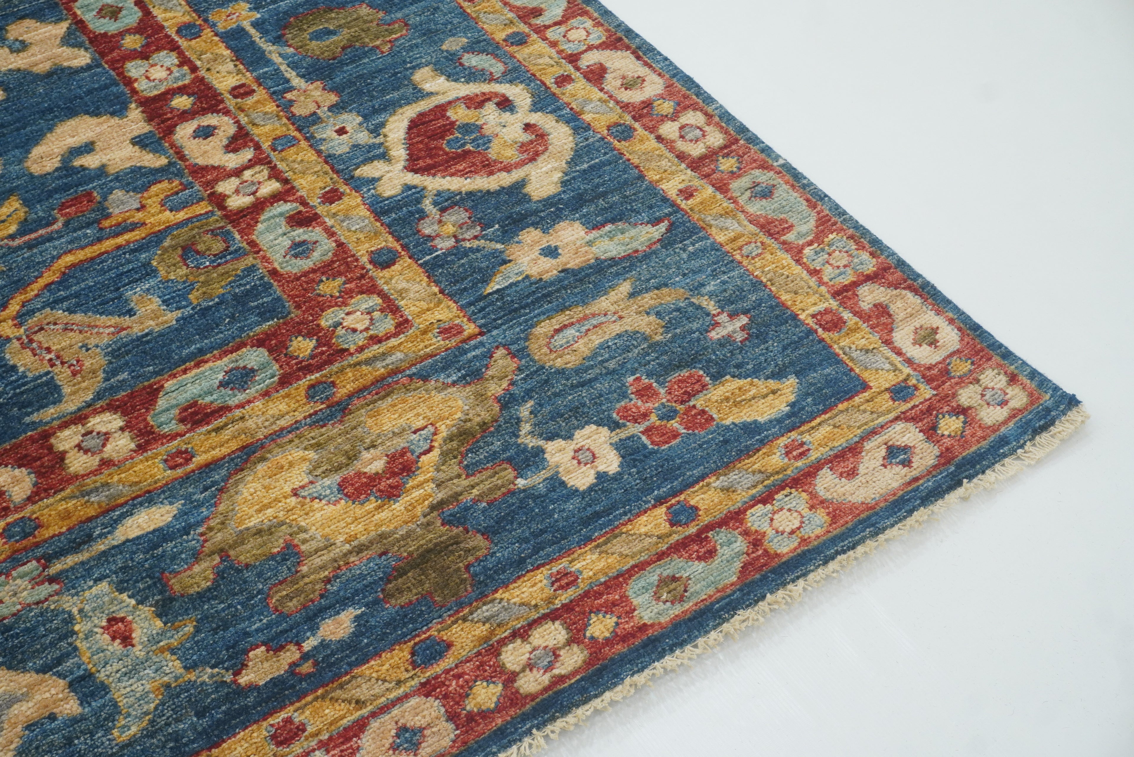 9'10"x13'3" Oushak Denim Blue Hand-Knotted Oriental Rug - Yildiz Rugs