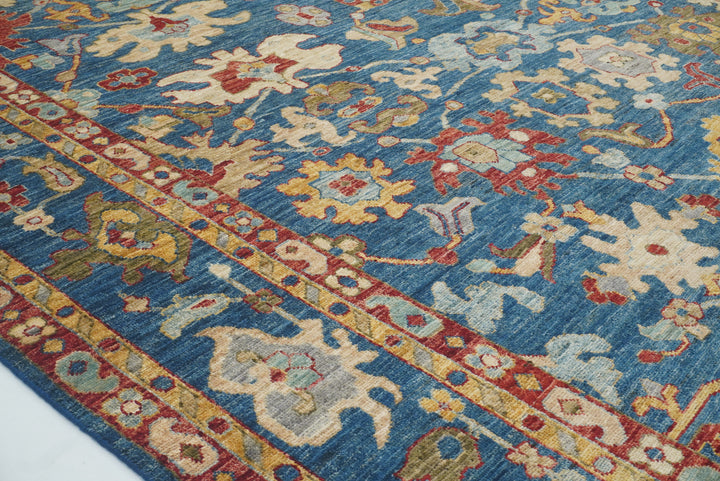 9'10"x13'3" Oushak Denim Blue Hand-Knotted Oriental Rug - Yildiz Rugs