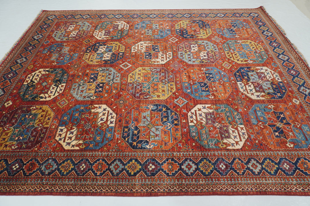 8x10 Red Ersari Afghan hand knotted Oriental Rug - Yildiz Rugs