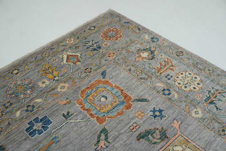 9x12 Oushak Stone Gray Hand knotted Wool Rug - Yildiz Rugs