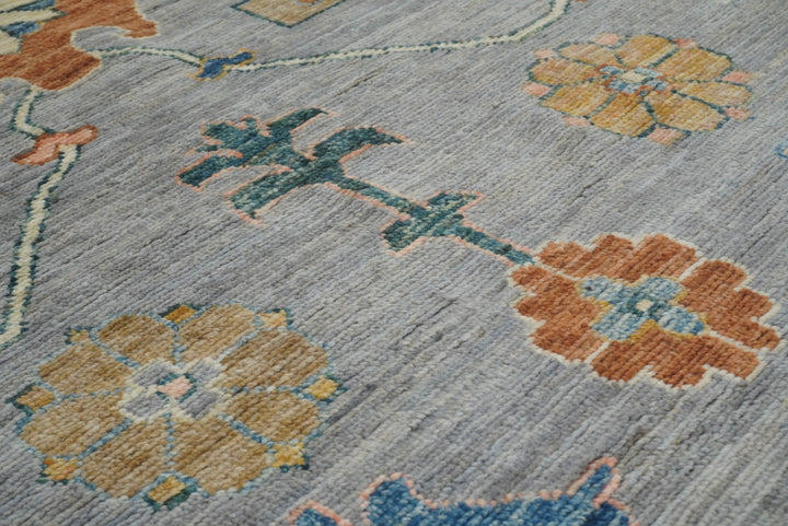 9x12 Oushak Stone Gray Hand knotted Wool Rug - Yildiz Rugs
