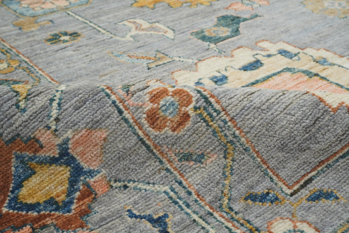 9x12 Oushak Stone Gray Hand knotted Wool Rug - Yildiz Rugs