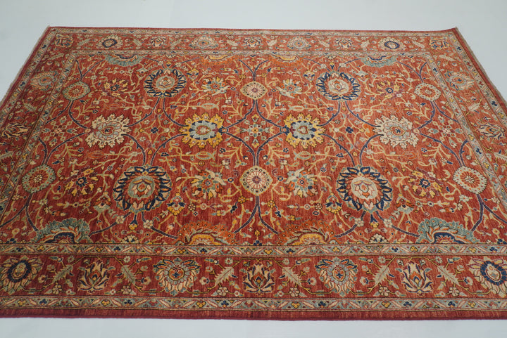 6x9 Bidjar Brick Red Afghan Hand-Knotted Oriental Rug - Yildiz Rugs