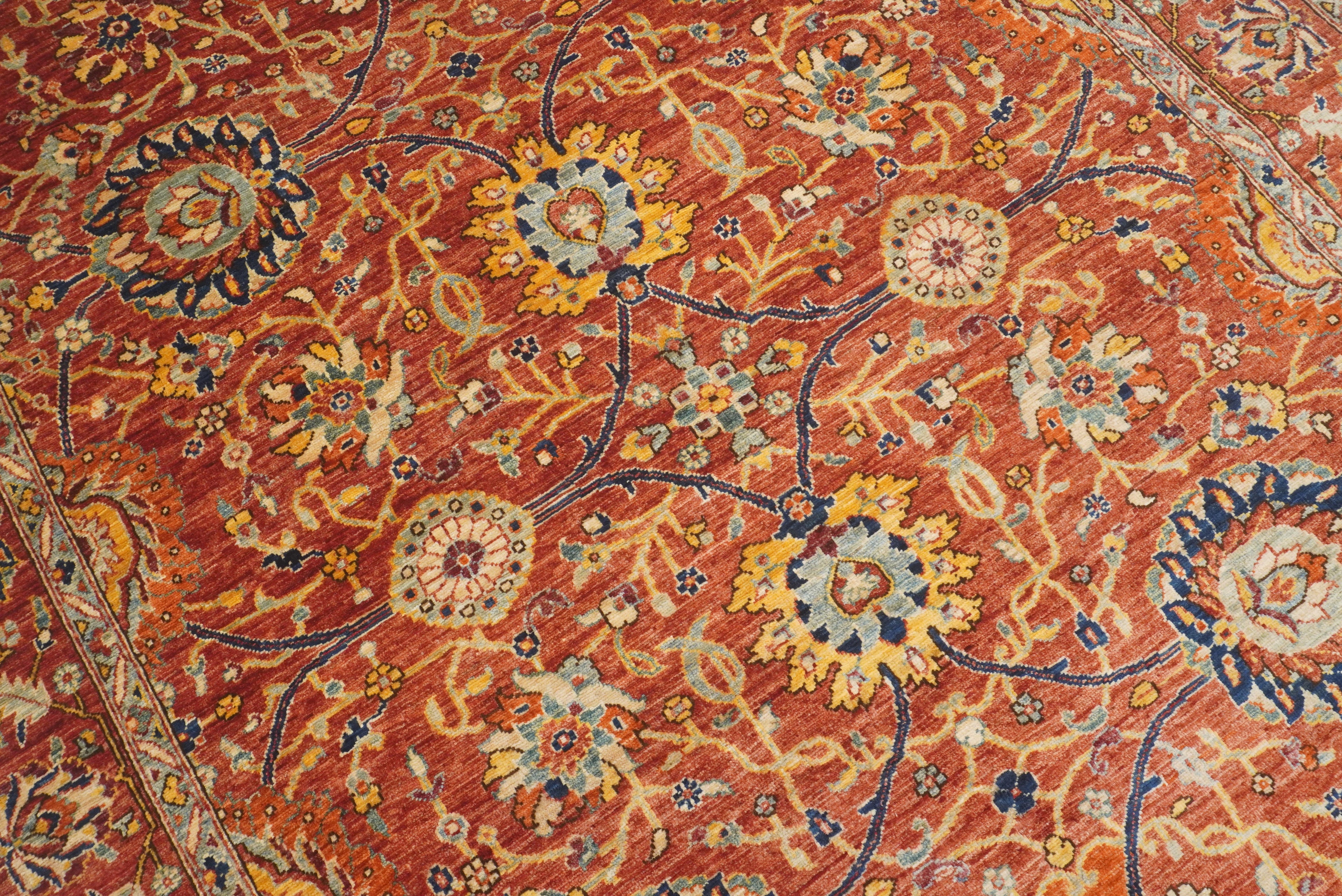 6x9 Bidjar Brick Red Afghan Hand-Knotted Oriental Rug - Yildiz Rugs