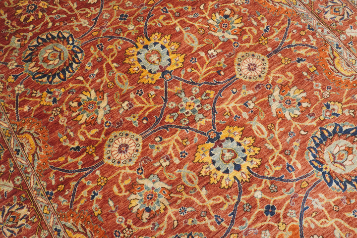6x9 Bidjar Brick Red Afghan Hand-Knotted Oriental Rug - Yildiz Rugs