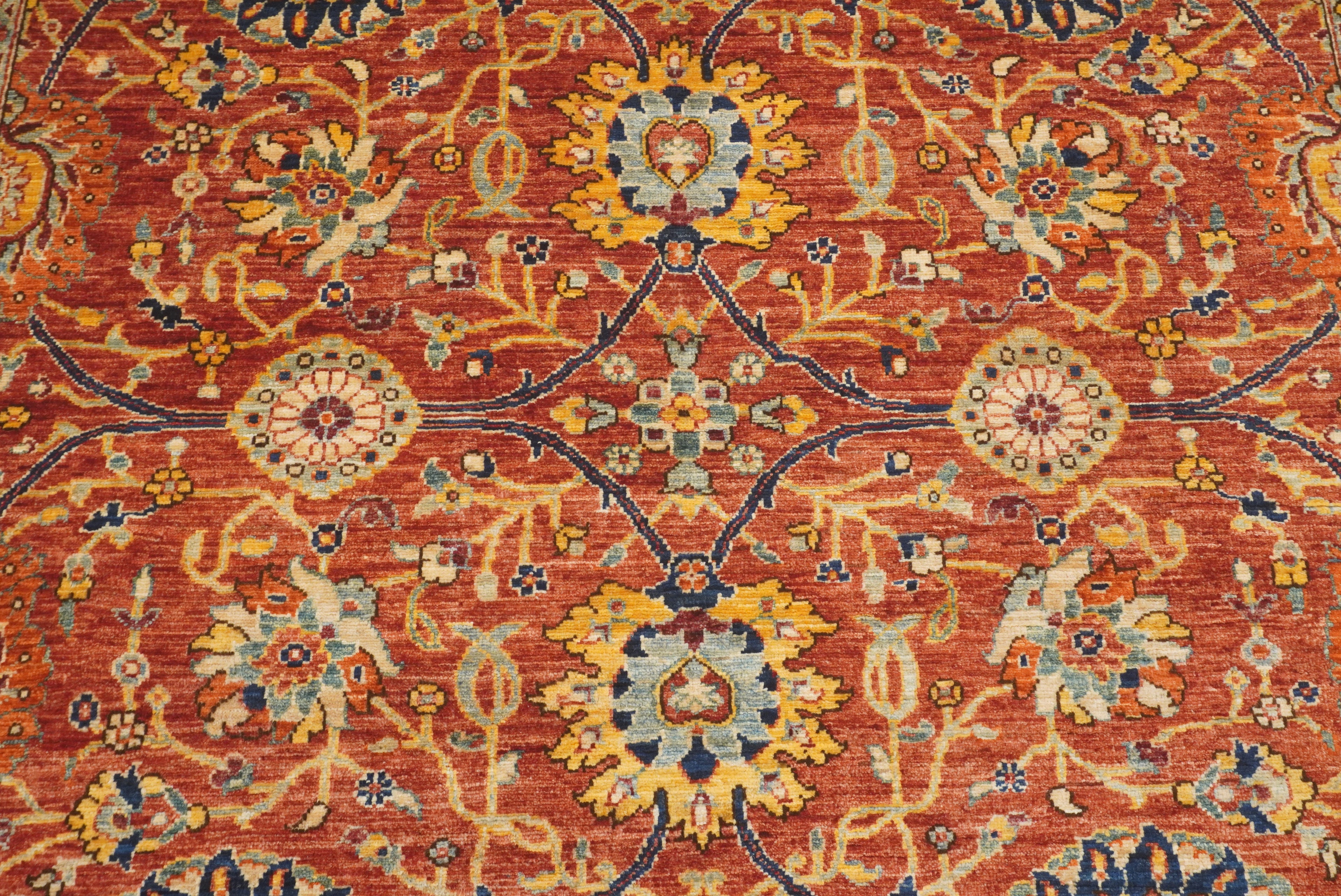 6x9 Bidjar Brick Red Afghan Hand-Knotted Oriental Rug - Yildiz Rugs