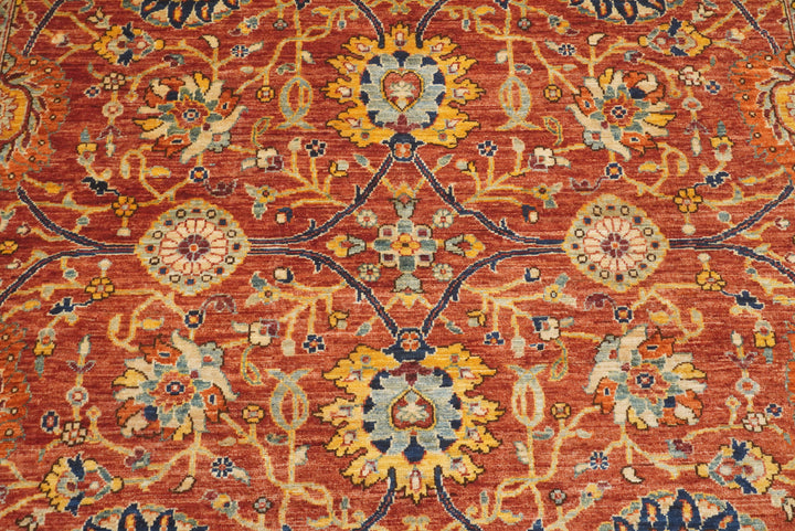 6x9 Bidjar Brick Red Afghan Hand-Knotted Oriental Rug - Yildiz Rugs