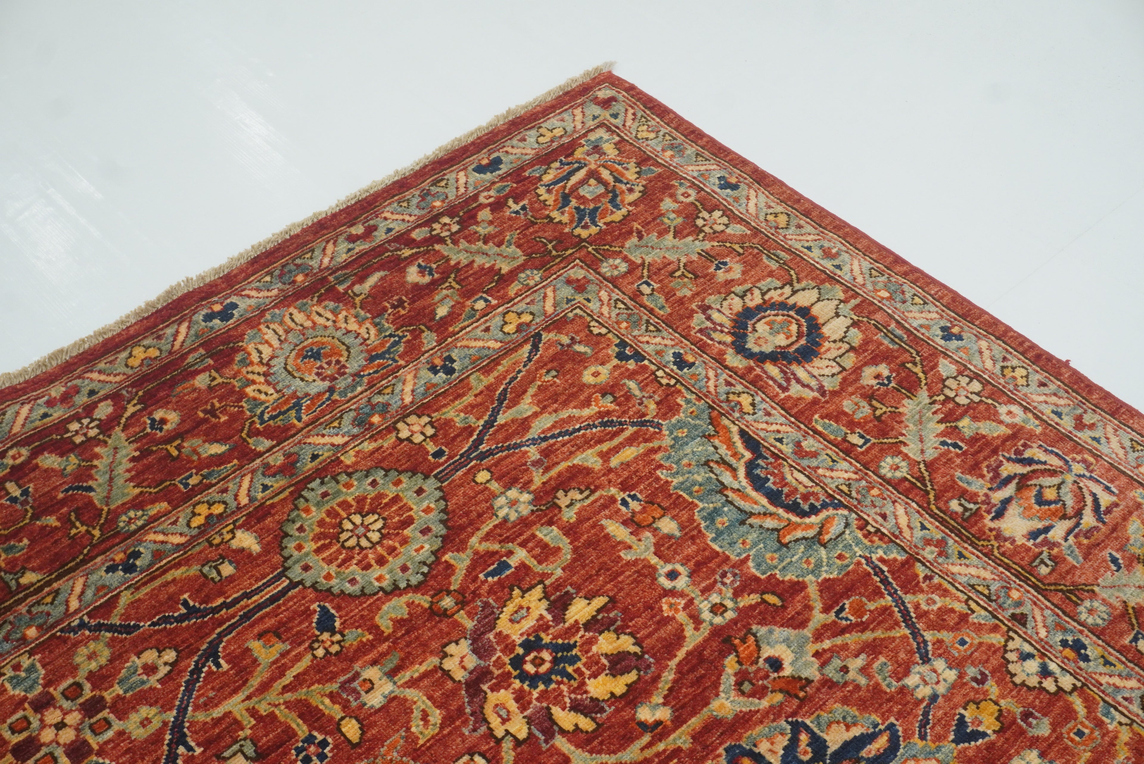 6x9 Bidjar Brick Red Afghan Hand-Knotted Oriental Rug - Yildiz Rugs