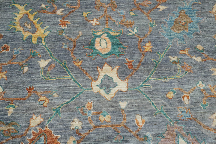 8x10 Oushak Blue Gray Hand knotted Turkish Rug - Yildiz Rugs