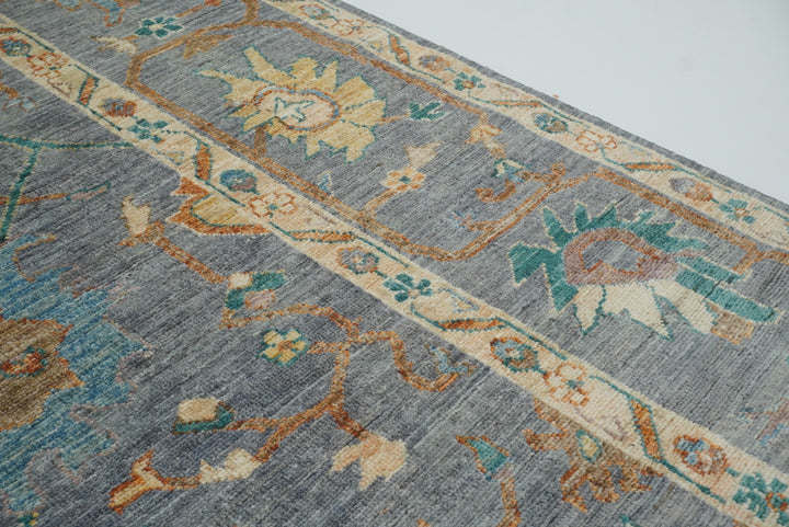 8x10 Oushak Blue Gray Hand knotted Turkish Rug - Yildiz Rugs
