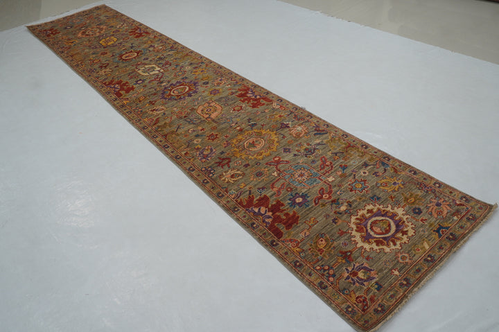 14 ft Gray Bidjar Afghan Hand knotted Oriental Long Runner Rug