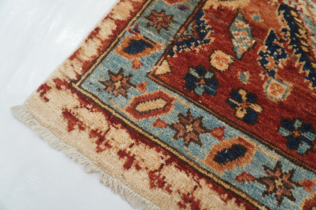 3x5 Beige Vintage Afghan Hand knotted Oriental Rug - Yildiz Rugs