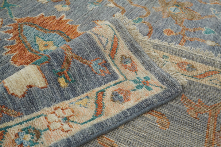8x10 Oushak Blue Gray Hand knotted Turkish Rug - Yildiz Rugs