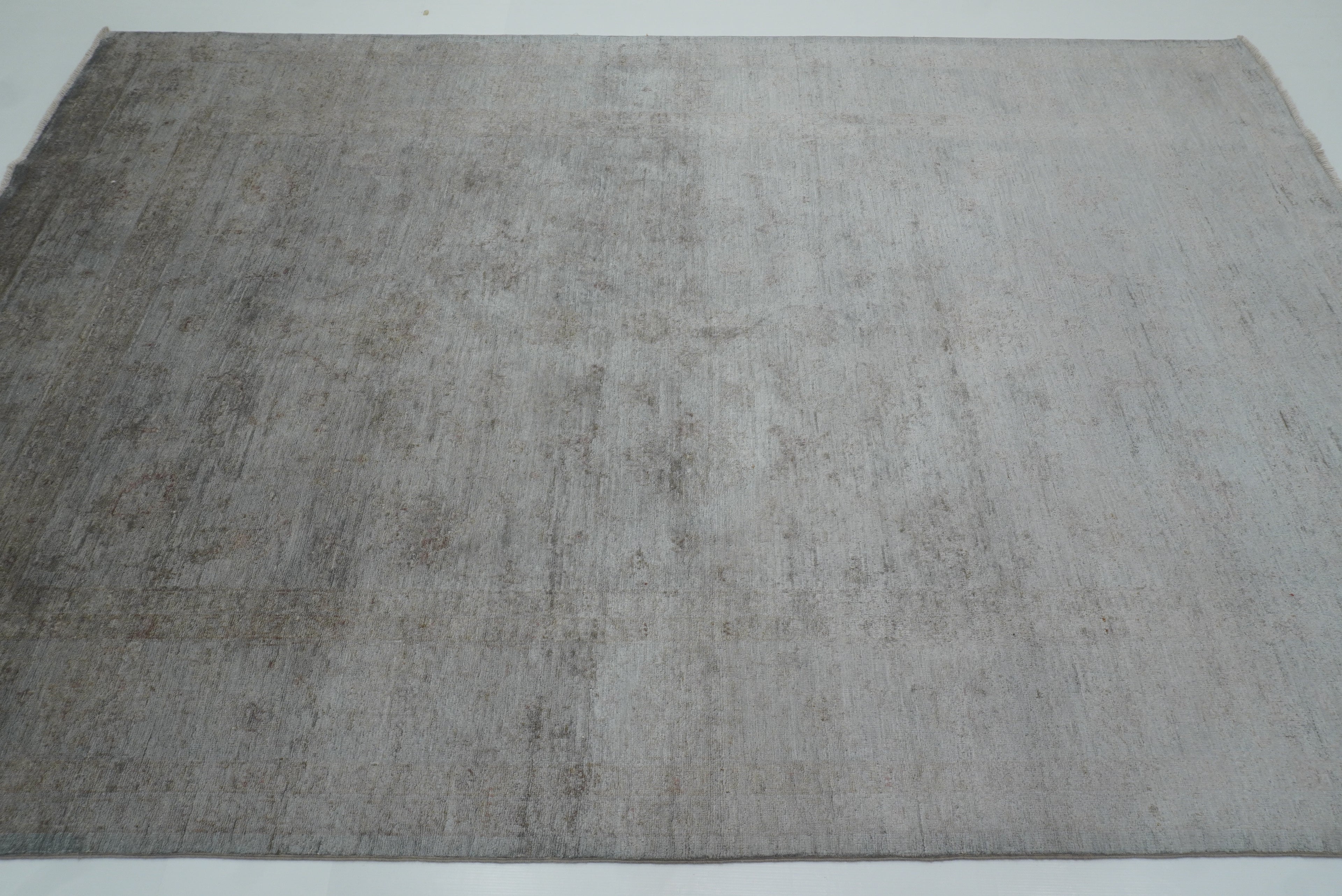 6'6"x9'10" Overdyed Oushak Slate Gray Hand-Knotted Rug - Yildiz Rugs