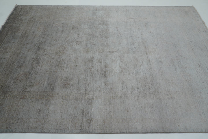 6'6"x9'10" Overdyed Oushak Slate Gray Hand-Knotted Rug - Yildiz Rugs