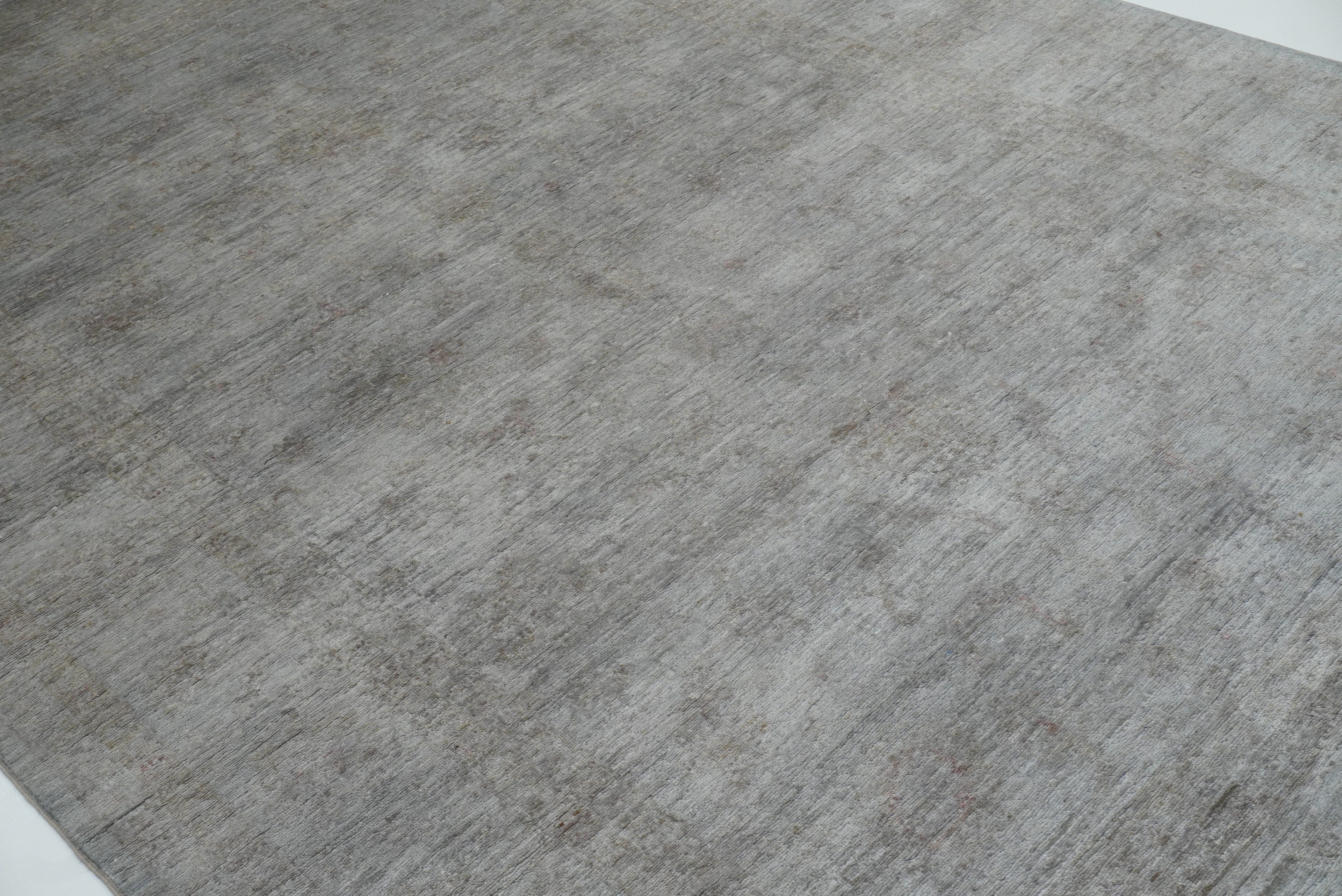 6'6"x9'10" Overdyed Oushak Slate Gray Hand-Knotted Rug - Yildiz Rugs